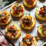 Baked Polenta Bites with Butternut Squash Bruschetta Recipe