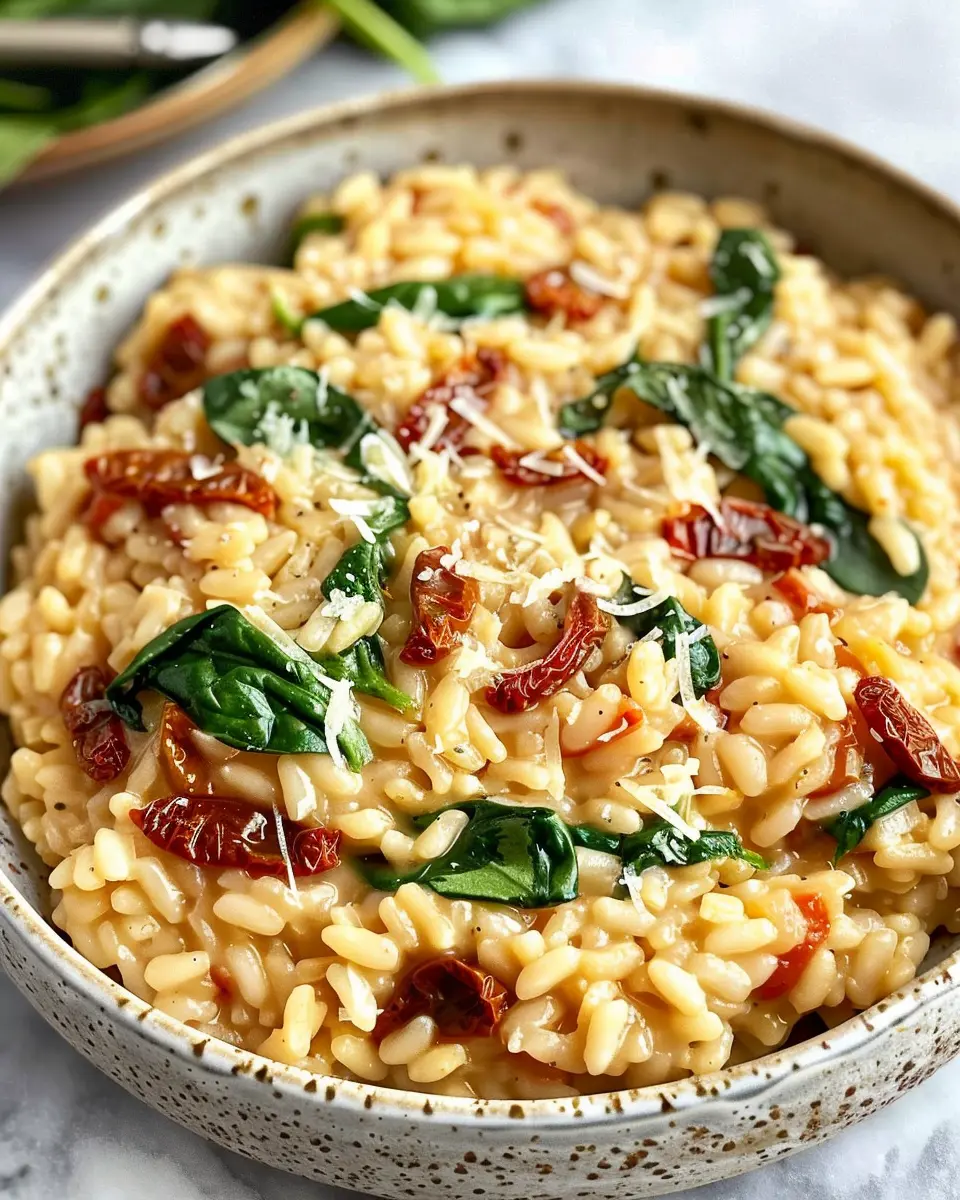 Sun-Dried Tomato Spinach Risotto: A Creamy Delight with Turkey Bacon