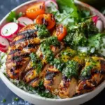 Chimichurri Grilled Chicken Bowl with Garlic Sauce