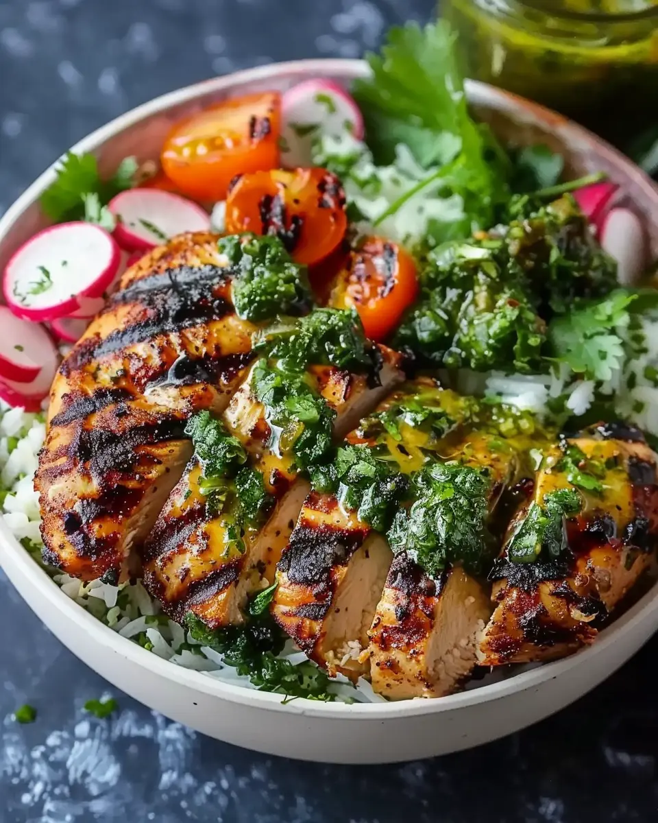 Chimichurri Grilled Chicken Bowl with Garlic Sauce: A Juicy Delight