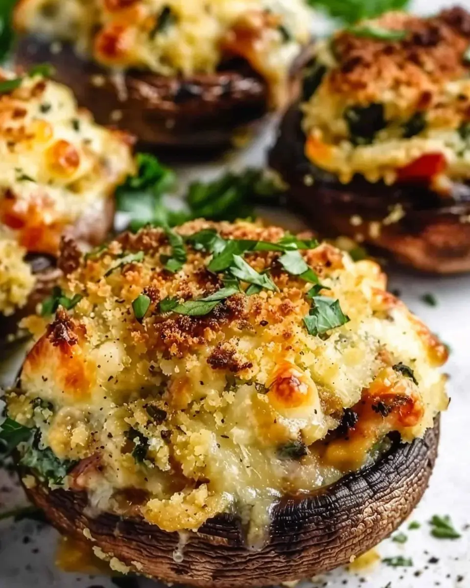 Stuffed Portobello Mushrooms: Indulgent Turkey Bacon & Cheese Delight