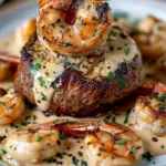 Filet Mignon with Shrimp and Lobster Cream Sauce