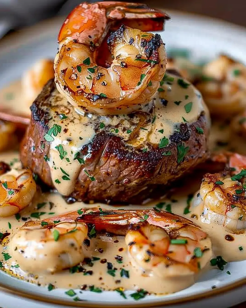 Filet Mignon with Shrimp and Lobster Cream Sauce: A Decadent Delight