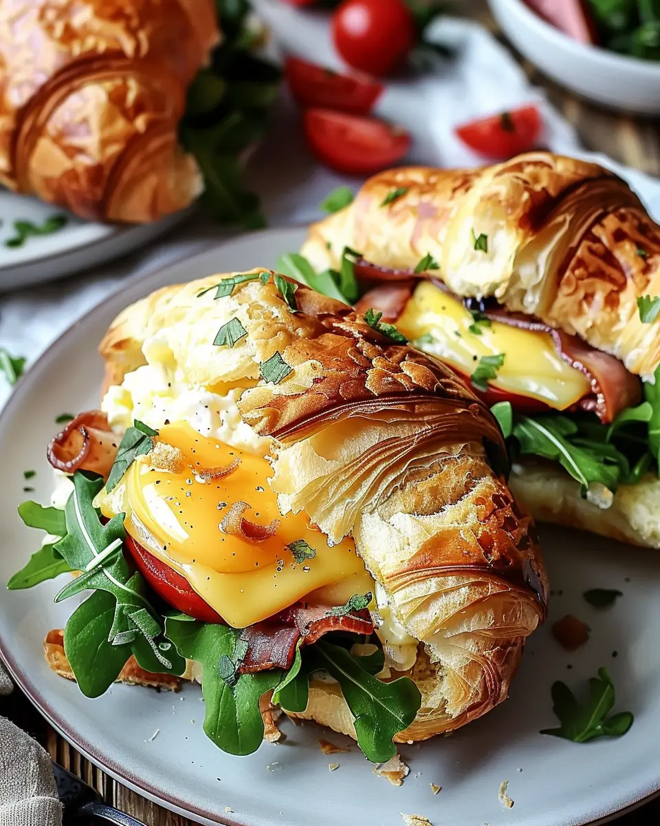 Croissant Breakfast Sandwiches: Easy Turkey Bacon & Chicken Ham Delight