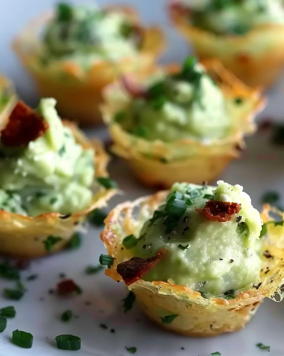 Cheddar Cups with Avocado Feta Mousse: Easy 7-Step Delight
