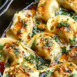 Viral One Pan Baked Dumplings