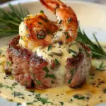 Surf and Turf with Creamy Garlic Sauce delights every bite!