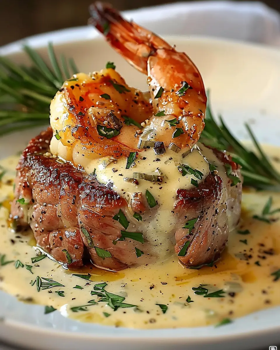 Surf and Turf with Creamy Garlic Sauce: A Juicy Delight for All