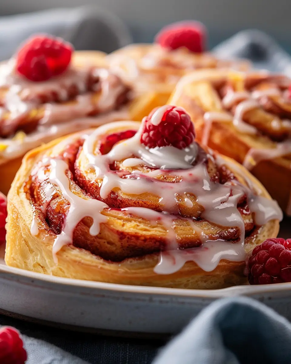 Raspberry Cinnamon Rolls: Easy Recipe with Zesty Lemon Glaze